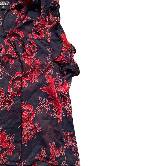 Lucky brand flowy chiffon sheer floral boho blouse size S - Picture 7 of 10